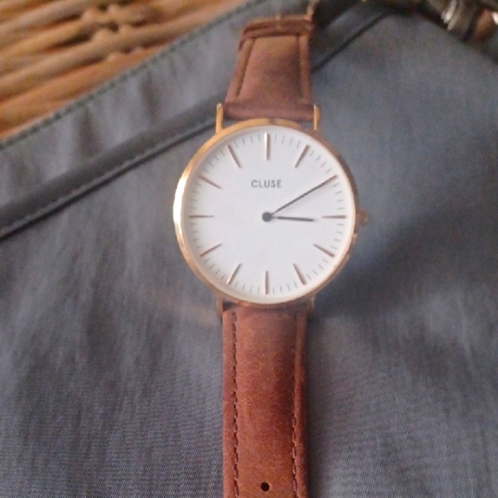 Cluse Brown Leather Strap Watch